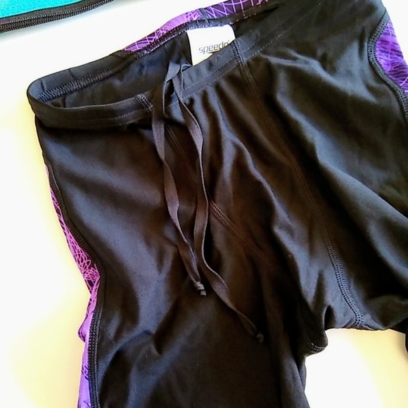 SPEEDO Men Purple Black Cyclone Jammer Swimsuit - Picture 6 of 8